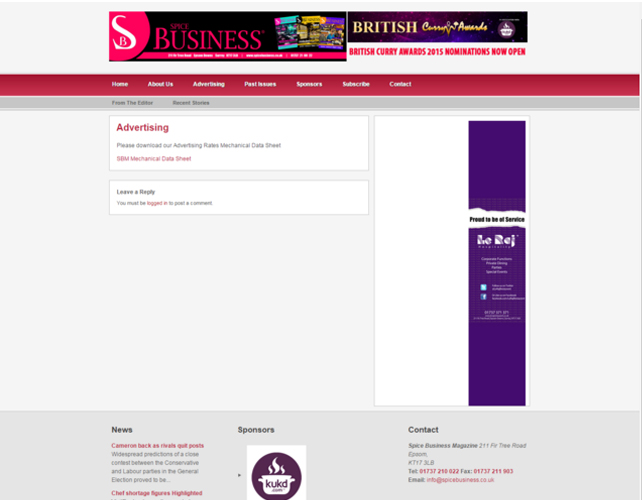 Spice business Website Design